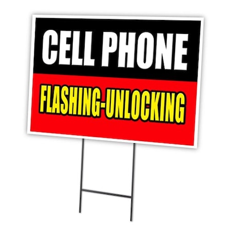 Signmission 24 in Height, 0.25 in Width, Coroplast, 24" x 18", C-1824 Cell Phone Flashing Un C-1824 Cell Phone Flashing Un